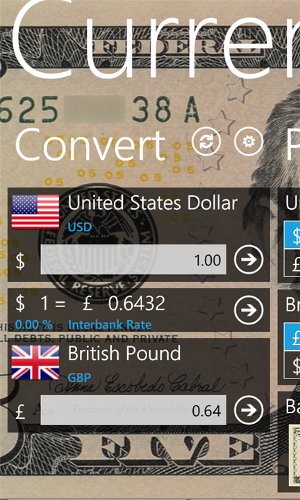 currency converter lite per windows phone